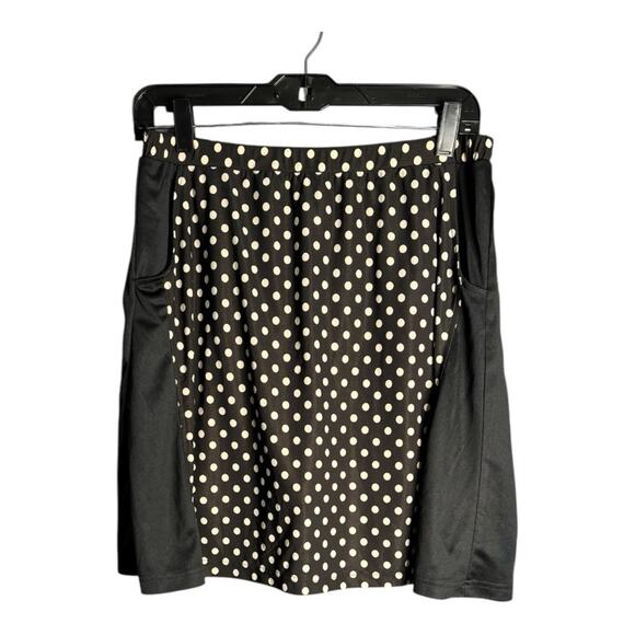 Monterey Club Black and White Polka Dot Pull On Skort With Pockets Size Large